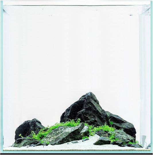 UNS Ultra Clear Rimless Tank - 33GAL | 125L - 19.68x19.68x19.68 | 50x50x50 CM, 8mm Glass Thickness, Leveling Mat Included - Low Iron, High Clarity Fish Tank w/ 45° Mitered Edge - [50C]