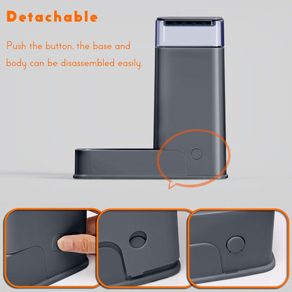 2 Packs Automatic Cat Feeder and Waterer, Gravity Dog Food and Water Dispenser Set for Small Medium Big Pets Cats Dogs Puppy Kitten, 1 Gallon x 2