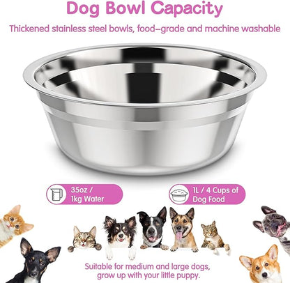 Elevated Dog Bowls Large Breed XIAZ Raised Dogs Bowl Stand Large/Medium Sized Dog 1L Food Water Bowl Stands 5 Heights Adjustable 9/11/12/15in Pink Pet Feeder Dish Station
