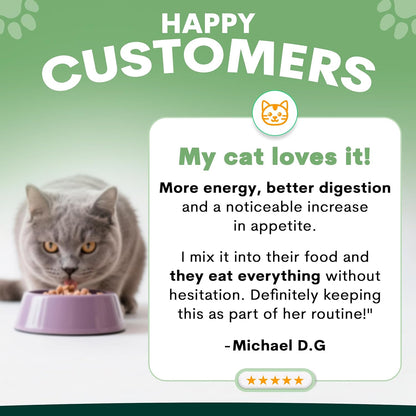 Probiotic for Cats & Kittens - Cat Probiotic Powder for Hairball Prevention, Digestive Support, Immune Health, Prebiotics, and Diarrhea Relief - Suitable for Indoor Cats & Kittens - 60 Scoops