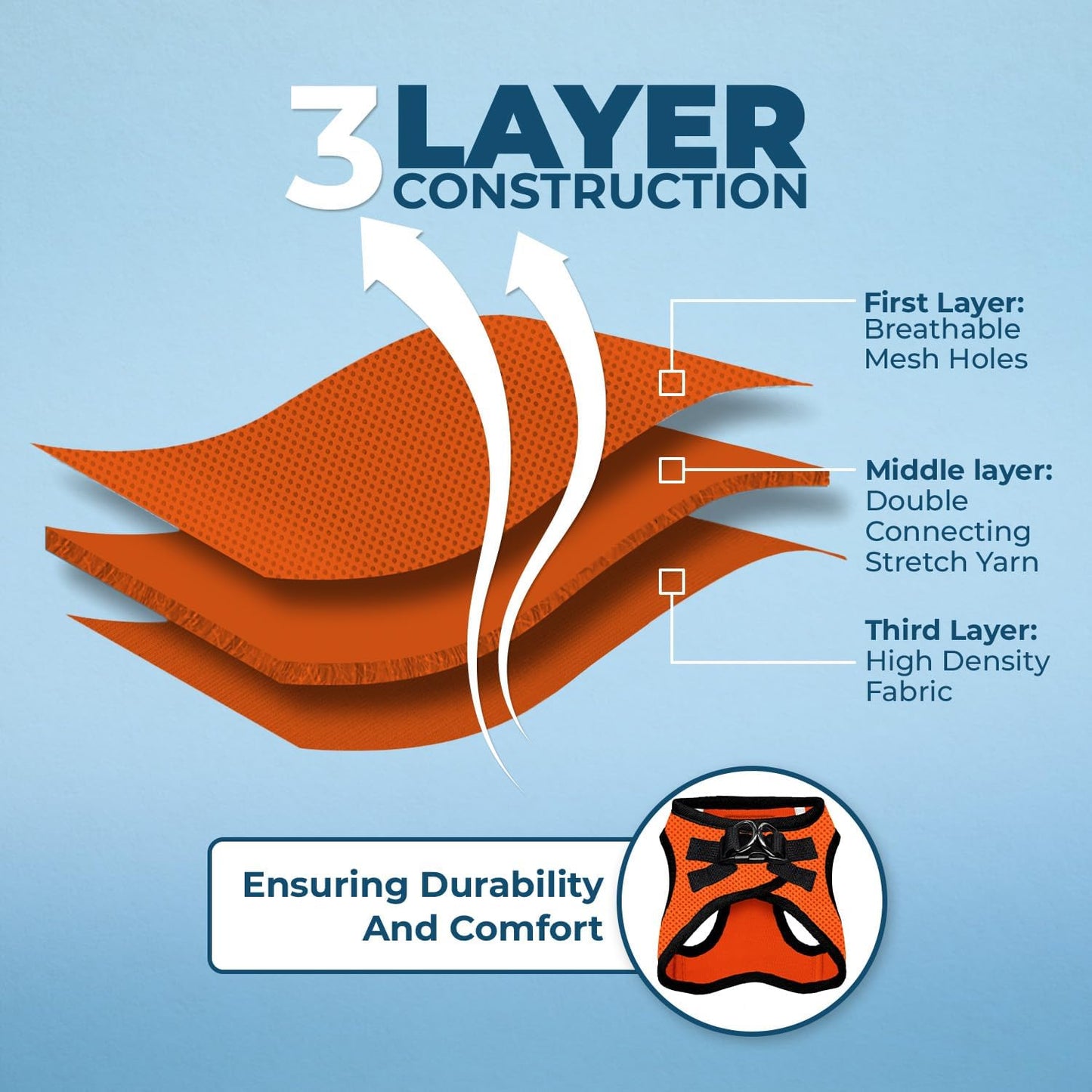 Best Pet Supplies Voyager Step-in Air Harness - All Weather Mesh, Reflective, No Pull Harness for Dogs, Cats - Secure with Hook & Loop Fastener, Buckle, Double D-Rings - Orange/Black Trim, XS