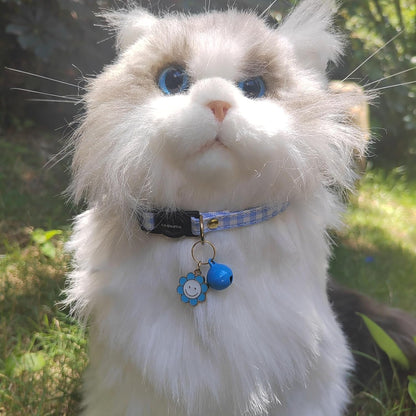 2 Pack Cotton Breakaway cat Collars with Bell,Safety Quick Release Pendant Cute Kitten Collar,Adjustable 20-30cm (Red+Vista Blue, 20-30cm)