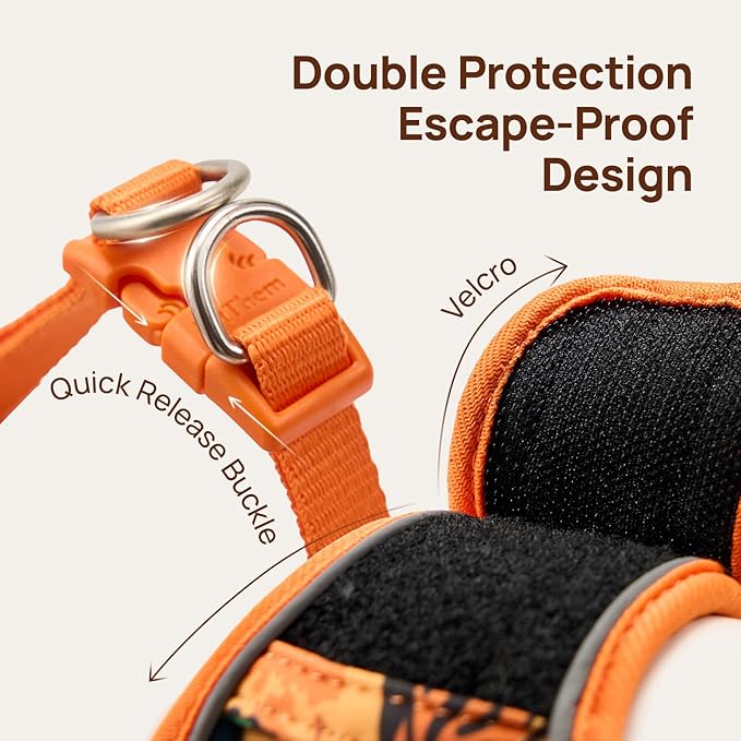 Cat Harness and Leash Set, Step-in Escape Proof Adjustable Vest Harness for Small Medium Large Cats, Lightweight Soft Breathable Reflective Kitten Harness, Easy to Wear for Walking Travel, Camping, M