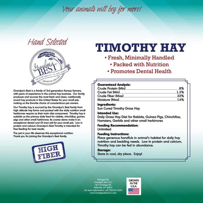 Grandpa's Best Timothy Hay Bale, 40 oz