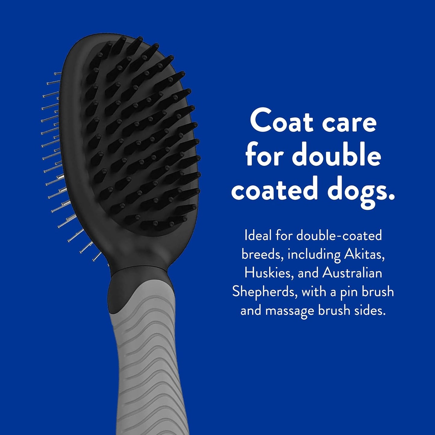 WAHL Professional Animal Double Sided Bath Pin Brush for Dogs (#858477) - Pet Brush to Groom Dogs - For Akitas, Huskies & Australian Shepherds - Durable Dog Pin Brush