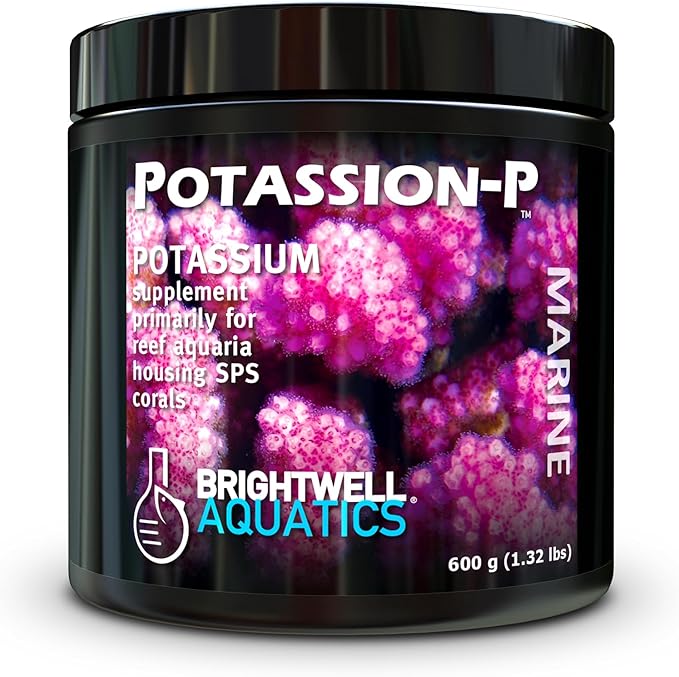 Brightwell Aquatics Potassion-P High-Purity Potassium Supplement for Reef Aquariums Supports Coral Growth & Color Enhances Blue Pigmentation Restores Potassium, 600g