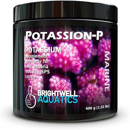 Brightwell Aquatics Potassion-P High-Purity Potassium Supplement for Reef Aquariums Supports Coral Growth & Color Enhances Blue Pigmentation Restores Potassium, 600g