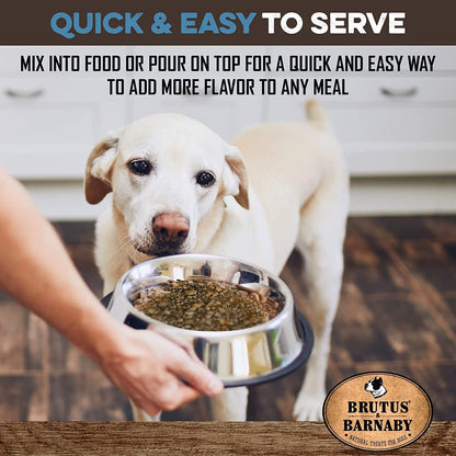 BRUTUS & BARNABY Dog Food Topper - Pork - Enhance Your Dogs Kibble with This Bacon Flavor Packed Mix - Sprinkle On Dog Food Flavoring for Picky Eaters - Just One Single Ingredient
