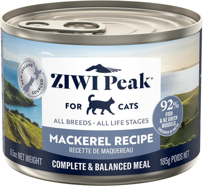 ZIWI Peak Wet Cat Food – All Natural, High Protein, Grain Free, Limited Ingredient, with Superfoods (Mackerel, Case of 12, 6.5oz Cans)