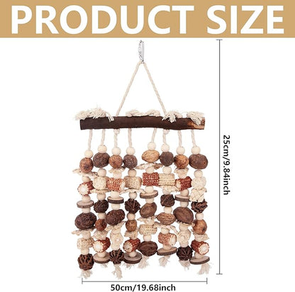 Deloky Extra Large Parrot Toy-Natural Wooden Chewing Tearing Toy for African Grey, Amazon Parrots, Macaws, Medium Breeds