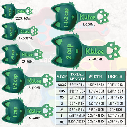 ubjva Personalized Cat Food Scoop Custom Cat Food Measuring Cup with Name Pet Accessories Gifts for Pet Lover