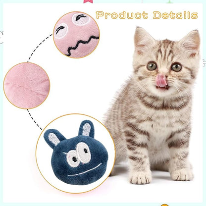 Catnip Toys for Small Cats 6 Pcs Xmas Kitten Chewing Toys Interactive Plush Cat Toy