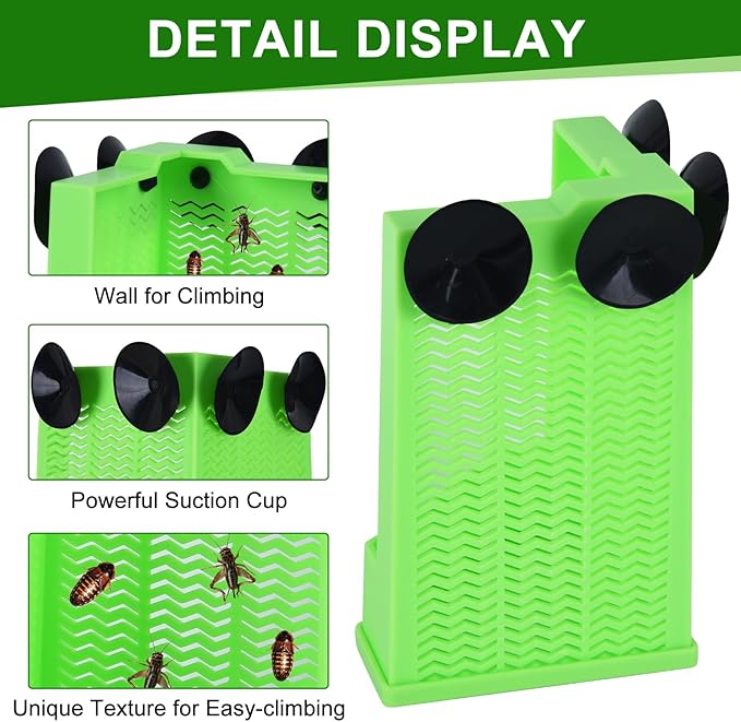 Bearded Dragon Feeder, Chameleon Feeder, Reptile Feeding Dish, Glass Mount Insect Feeding Box for Reptile, Bearded Dragon Food Bowl can Feeds Bearded Dragons and Comes with 4 Fixed Suction Cups