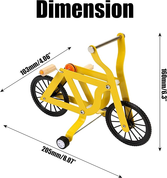 Bird Intelligence Training Toy Mini Bicycle Parakeet Parrot Bike Trick Educational Puzzle Bird Foot Talon Toy for Small Medium Lovebird Conures Cockatoo Exercising Interactive Table Top Prop, Large
