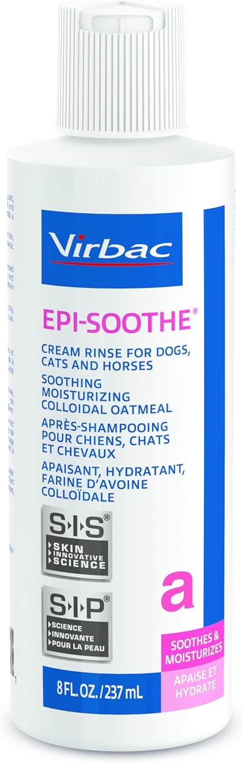 Virbac Epi-Soothe Cream Rinse Pet Conditioner For Dogs, Cats & Horses (8 oz) - For Dry or Sensitive Skin