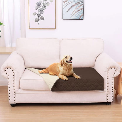hyha Waterproof Dog Bed Blanket, Soft Pet Blankets, Waterproof Couch Cover for Dogs, Reversible Sofa Covers Washable for Furniture (30x53 Inch, Chocolate/Beige)