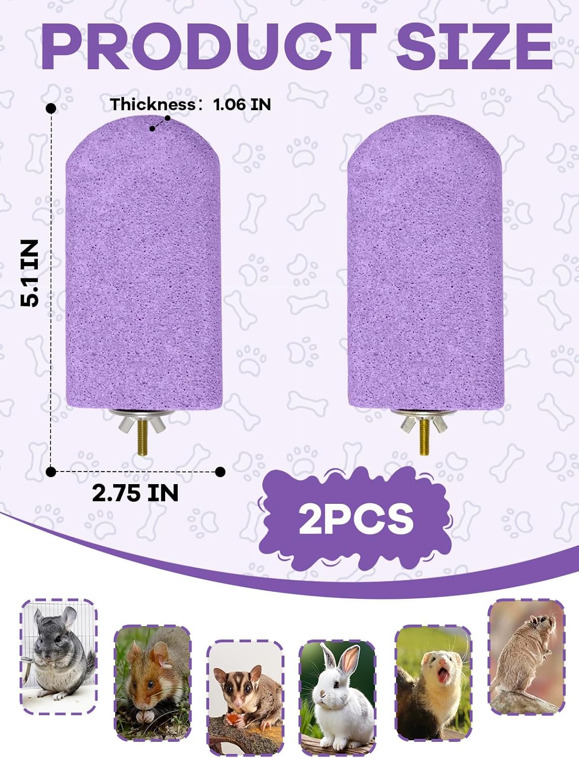 Chinchilla Lava Ledges Rat Climbing Platform 2 Pack Pumice Ledge Shelf Pet Chewing Grinding Toys Small Animals Cage Accessories for Totoro Squirrel Guinea Pig Hamster Purple