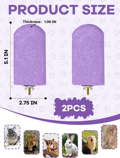 Chinchilla Lava Ledges Rat Climbing Platform 2 Pack Pumice Ledge Shelf Pet Chewing Grinding Toys Small Animals Cage Accessories for Totoro Squirrel Guinea Pig Hamster Purple