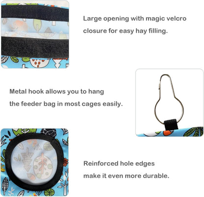 Rabbit Litter Box with Hay Bag, 4-in-1 Rabbit Potty Toilet Feeding Cleaning Set for Dwarf Bunny Guinea Pig Chinchilla (Pink)