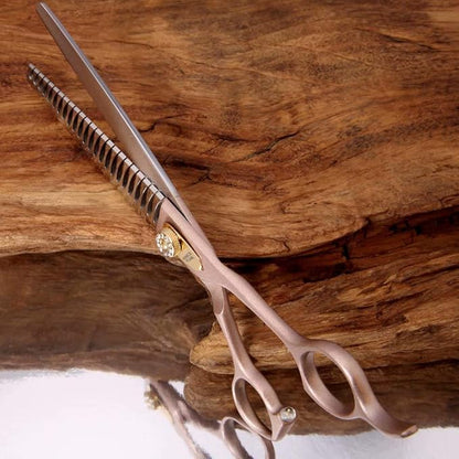Fenice Peak Thinning Shears for Dogs and Cats Pet Grooming Scissors Chunkers Shears 440C Stainless Steel Professional Dog Trimming Scissors 7''