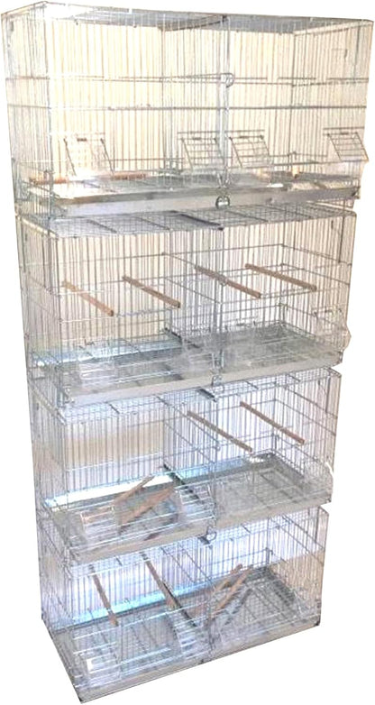 Lot-4 NO Rust Stainless Galvanized Zinc Stackable Breeder Bird Flight Cage Side Breeding Nest Door with Removable Divider Detachable Rolling Stand