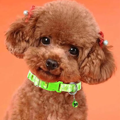 Avocado XXS xs Dog Collar with Bell, Soft Adjustable Green Avocado Puppy Collar Tiny Cat Collars with Bells for XS Small Girl and boy Dogs Little Animal,XSmall