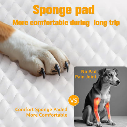 PETICON Large Dog Car Seat, Back Seat Extender for Dogs with 3 Mesh Windows, Waterproof Medium Carseat for Dogs with Hard Bottom, Pet Seat Cover for Cars, Trucks and SUVs (Gray)