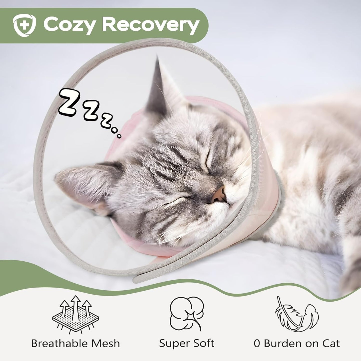 Cat Cone Collar Soft: Comfortable Waterproof Mesh Recovery Cone After Surgery to Stop Licking and Scratch, Alternative to Plastic Elizabeth Head/Neck Cone