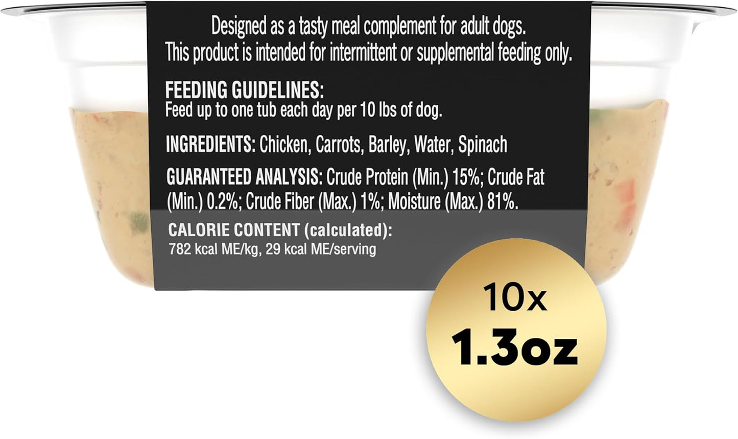 Cesar Simply Crafted Adult Wet Dog Food Meal Topper, Chicken, Carrots, Barley & Spinach, 1.3oz. (10 Count, Pack of 1)