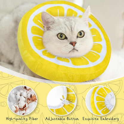 ANWA Adjustable Cat Cone Collar Soft, Cute Cat Donut Collar After Surgery, Kitten Recovery Cones to Stop Licking