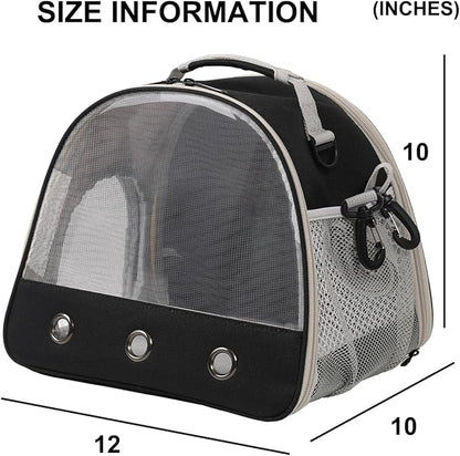 Ventilation Carrier for Bearded Dragon,Guinea Pig Carrier,Guinea Pig Carrier for 2,Reptile Travel Carrier for Lizards Sugar Glider Hedgehog Rat Parrot Birds,Airline Approved Black