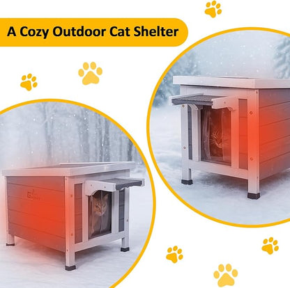 Insulated Outdoor Cat House - All-Weather Proof Shelter with Thermal Layer, Elevated Floor & Asphalt Roof for Winter, Weatherproof & Warm Shelter for Cats