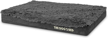 The Dog’s Bed Orthopedic Memory Foam Dog Bed, Large Grey Fur, Pain Relief for Arthritis, Hip & Elbow Dysplasia, Post Surgery, Lameness, Supportive, Calming, Waterproof Cover