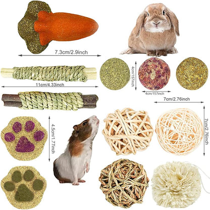 16PCS Guinea Pig Toys, Rabbit Play Balls Rolling, Teeth Care Molar Toys for Hamster Rabbit Guinea Pig Rats Gerbils Hamster Chinchilla Etc