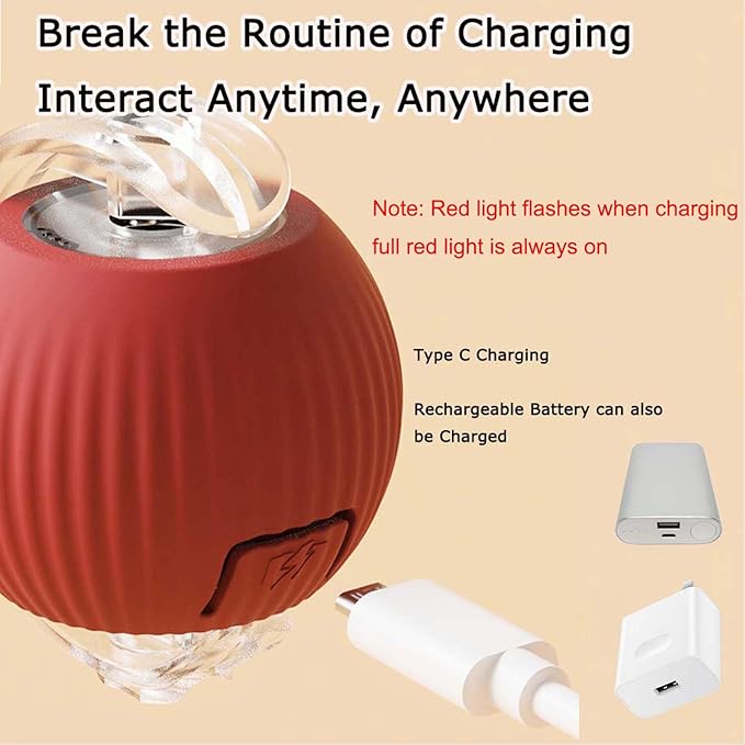 Speed 2.0 Tail Interactive Cat Toys for Indoor Cats, Chirping & Motion Activate Ca t Toy, Smart Kitten Rolling Ball Moving Ball Toys, Rechargeable Dog Cat Bal l for Enrichment Exercise (Blue)