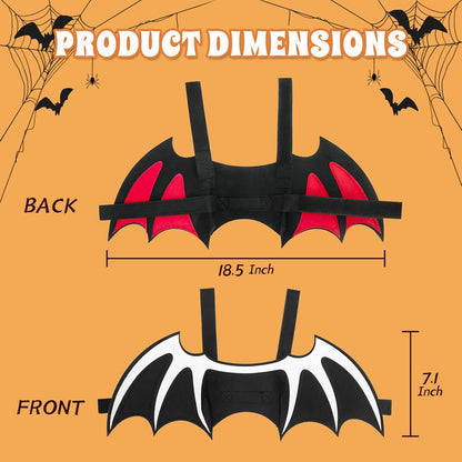 Byhoo Halloween Cat Bat Wings Costume-Sturdy Shape Without Collapsing, Essential for Halloween, Fits Kitten，Adult Cat & Small Dog