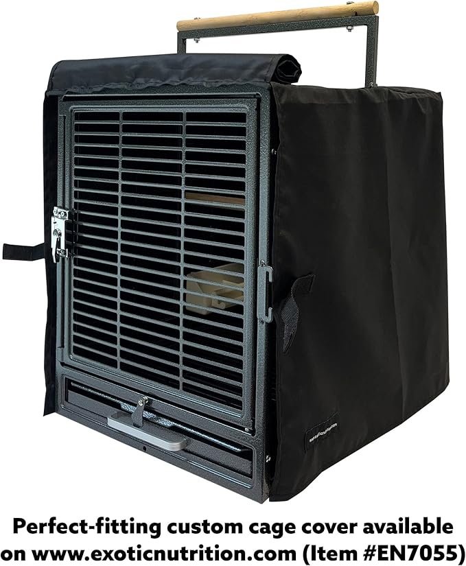 ZooPro Pet Travel Cage - Durable Metal Small Pet Carrier - for Sugar Gliders, Hedgehogs, Squirrels, Guinea Pigs, Hamsters, Rats, Parrots, Finches, Parakeets, & Other Small Mammals and Birds