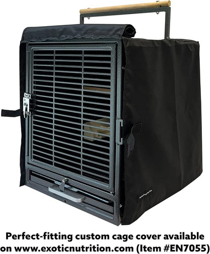 ZooPro Pet Travel Cage - Durable Metal Small Pet Carrier - for Sugar Gliders, Hedgehogs, Squirrels, Guinea Pigs, Hamsters, Rats, Parrots, Finches, Parakeets, & Other Small Mammals and Birds