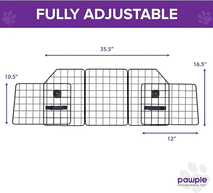 Pawple Dog Car Barrier for SUV's, Cars, Vehicles, & Trucks, Adjustable Large Pet Divider, Heavy-Duty Wire Mesh- Universal Fit