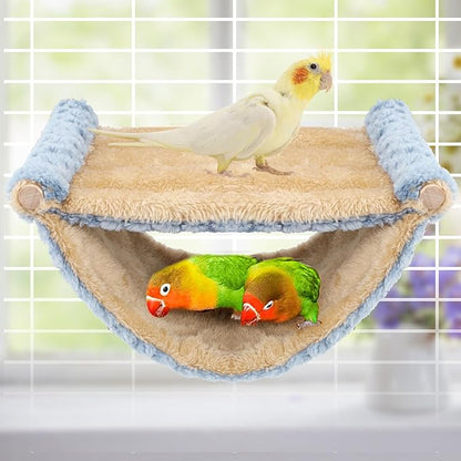 BWOGUE Winter Warm Bird Nest Bed Hanging Hammock Snuggle Hut Parrot House Tent Toy Bird Cage Perch for Parakeet Budgies Cockatiels Lovebird Cockatoo Finch Hamster Chinchilla Guinea Pig