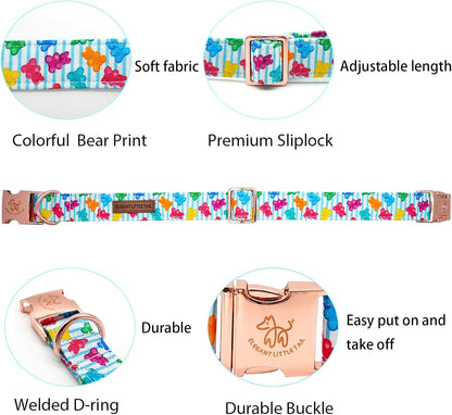 Elegant little tail Dog Collar, Dill Pickles Pattern Pet Collar Durable Cute Dog Collars Male or Female Pet Gift Adjustable Dog Collar for Medium Dogs