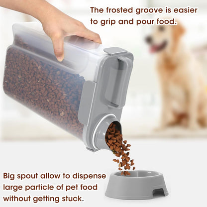 TBMax Pet Food Storage Containers 2 Pack 8-10 Lbs Airtight Dog Food Container Dispenser with Large Spout & Portable Handle, Travel Dog Treat Cat Food Storage Bin Bird Seed Container