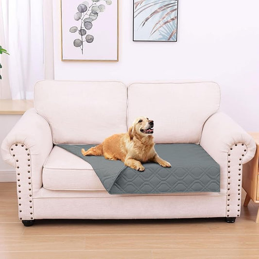 hyha Waterproof Dog Bed Blanket, Soft Pet Blankets, Waterproof Couch Cover for Dogs, Reversible Sofa Covers Washable for Furniture (30x53 Inch, Dark Grey/Dark Grey)