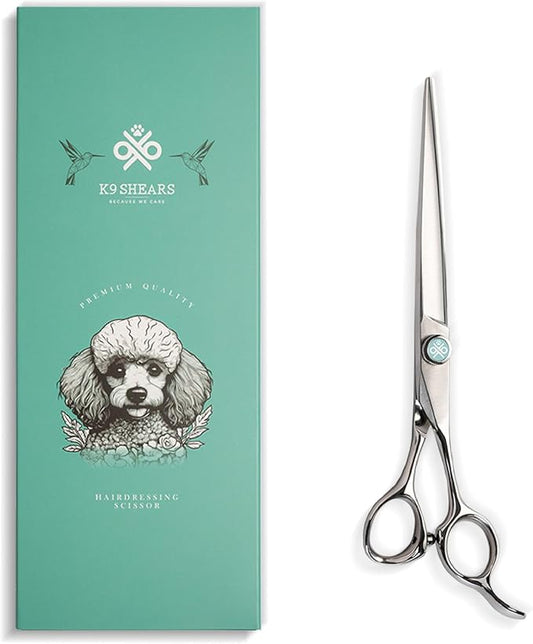 7” Dog Grooming Scissors｜VG10 Japanese Steel Professional Pet Grooming Shears for Cats & Dogs｜Clean Cut & Precise Trimming｜Lightweight Ergonomic Handcrafted Design｜K9 Shears