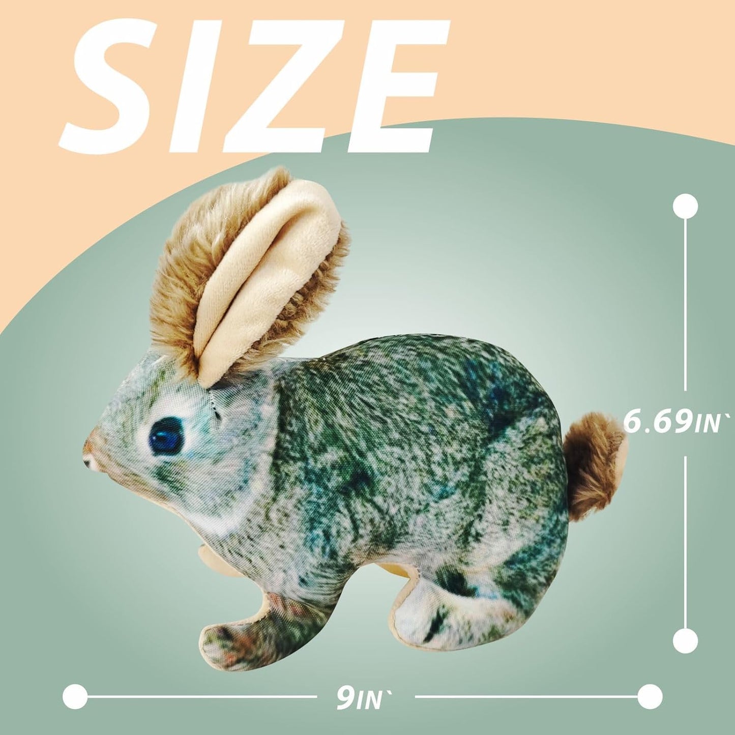 Dog Toy Rabbit Squeak,Attractive Squeaking Sound is Suitable for Dogs to Interact and Play on Outdoor Grass, Suitable for Small and Medium-Sized Dogs, Cute Plush Rabbits (Green)