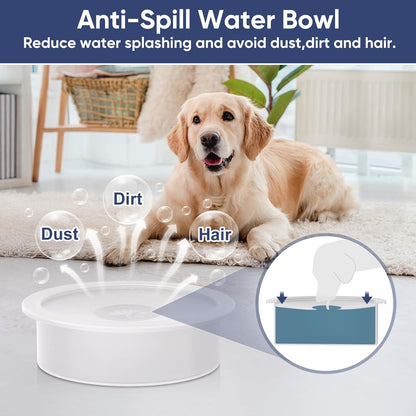 XIAZ Slow Feeder Dog Bowl Elevated Food and Water Bowl Stand for Large Medium Sized Dog, 4 Heights Adjustable, Non-Slip, Durable, Prevents Bloating & Improves Digestion for Dogs