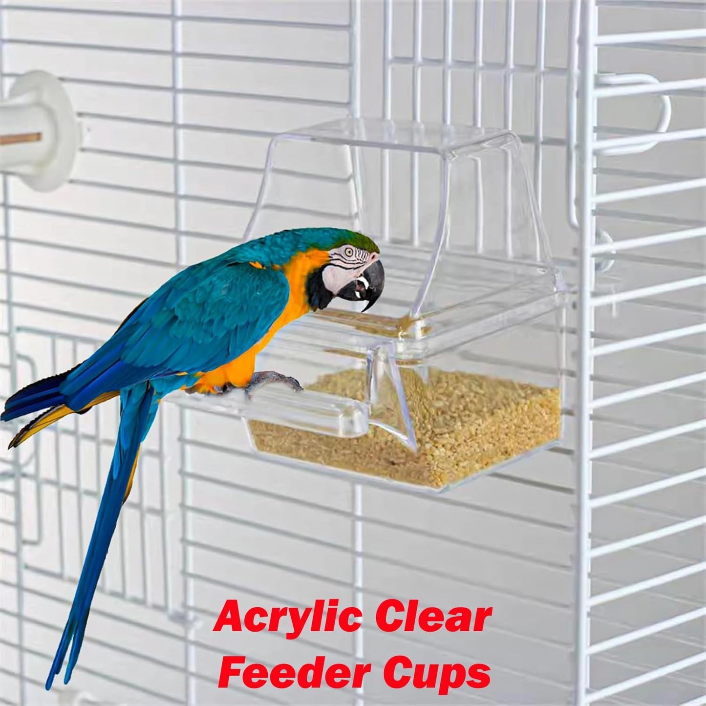 65-Inch Large Flight Bird Cage with Toys and 10-Step Play Ladder for Cockatiel Parakeet Finch Budgie Lovebird Canary Finch Pet Bird Cage with Rolling Stand (White with Toy)