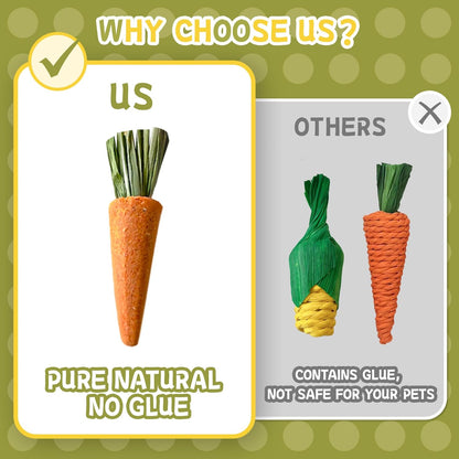 20 PCS Hamster Chew Toys Set, Natural Apple Wood Guinea Pig Toys, Hamster Cage Accessories Include Bridge, Seesaw, Carrot, Timothy Straw Stick Dental Care for Rat Gerbil Chinchilla Rabbits