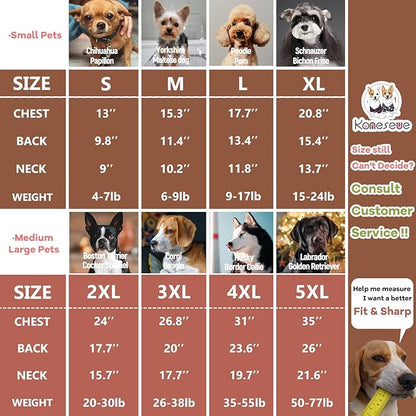 Koneseve Dog Hoodie & Cat Sweater, Warm Fleece Hooded Soft Winter Sweatshirt for All Breeds, Cozy Pet Clothes, Brown, M