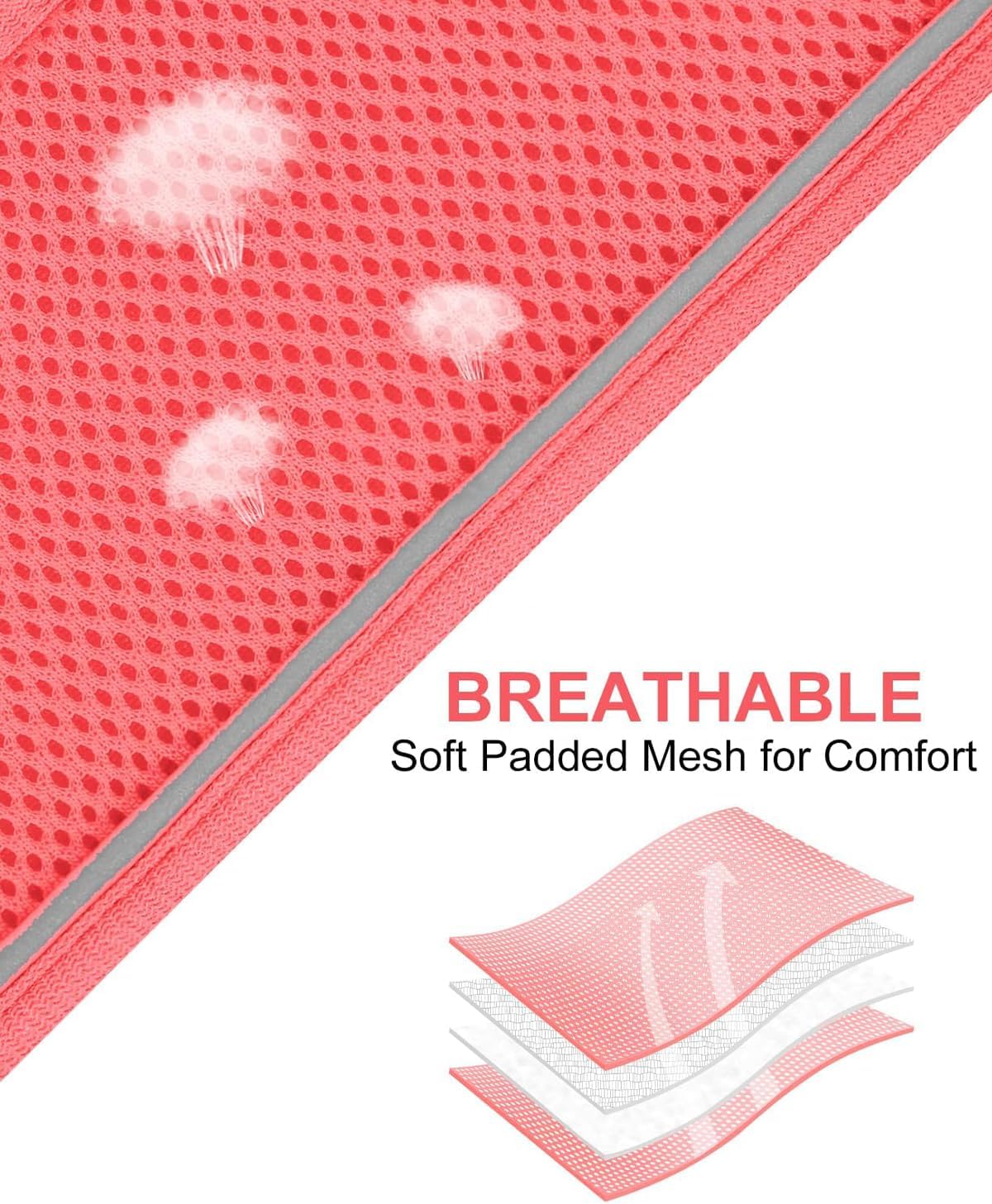 Joytale Small Dog Harness, Breathable Mesh Step-in Vest, Reflective Soft Padded Harnesses for Medium Dogs, Pink, XL